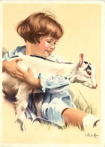 Kind mit Ziege -215192