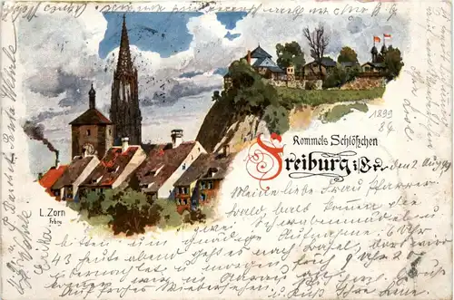 Rommels Schlöschen Freiburg - Litho l. Zorn -257274