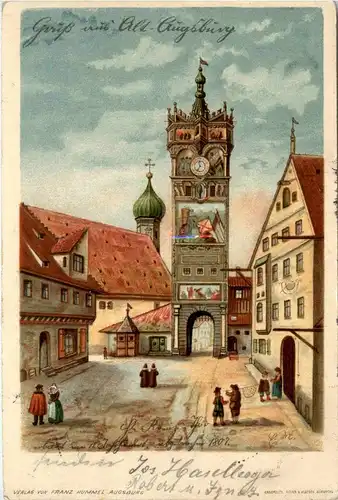 Gruss aus Augsburg- Litho -250362