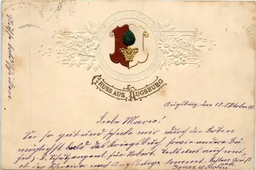 Gruss aus Augsburg - Prägekarte -250346