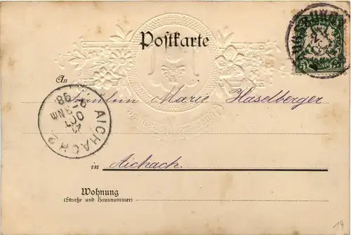 Gruss aus Augsburg - Prägekarte -250346
