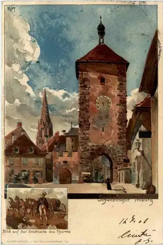 Gruss aus Freiburg - Litho -257334