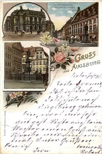 Gruss aus Augsburg- Litho -250364