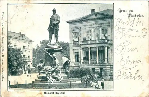 Gruss aus Wiesbaden - Bismarck Denkmal -250408