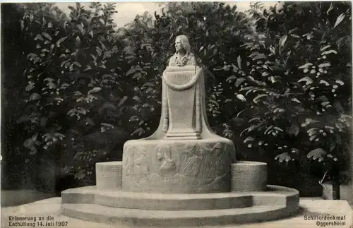 Oggersheim - Schillerdenkmal - Erinnerung an die Enthüllung 1907 -250490