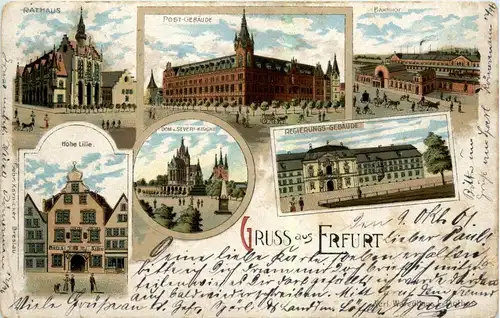 Gruss aus Erfurt - Litho -251020