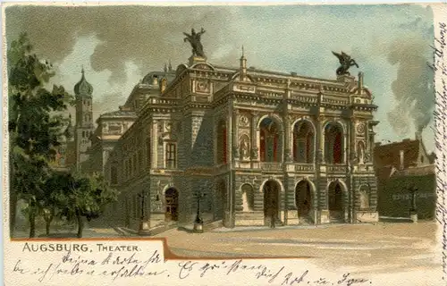 Augsburg - Theater - Litho -250360