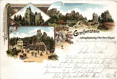 Ehrenfriedersdorf - Gruss vom Greifenstein - Litho -252752