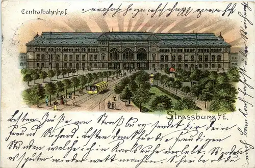 Strassburg - Centralbahnhof - Litho -252268