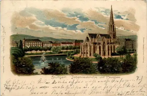 Stuttgart - Johanneskirche - Litho -253732