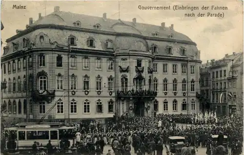 Mainz - Einbringen der Fahnen - Strassenbahn -214192