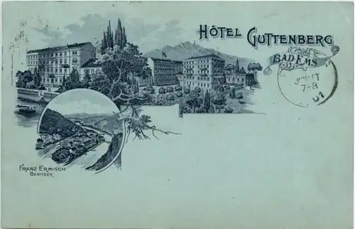 Bad Ems - Hotel Guttenberg - Litho -214212