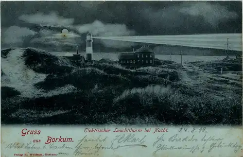 Gruss aus Borkum - Elektrischer Leuchtturm -253688