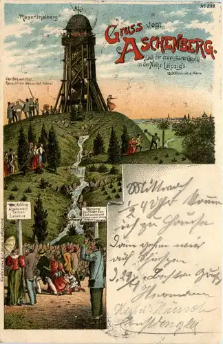 Leipzig - Gruss vom Aschenberg - Litho -253710