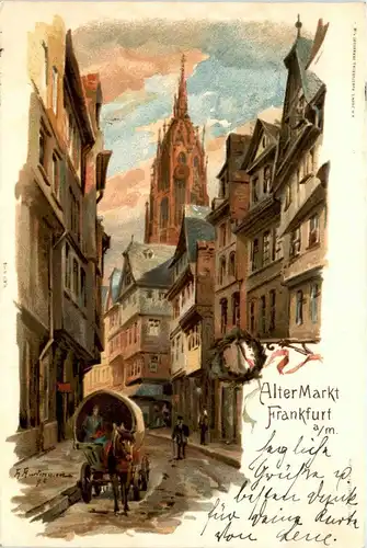 Frankfurt - Künstlerkarte - Litho - Frankfurter Privatpost -246092