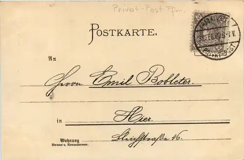 Konstanz - Litho - Künstlerkarte C. Biese - Stempel Privat Post Frankfurt -246074