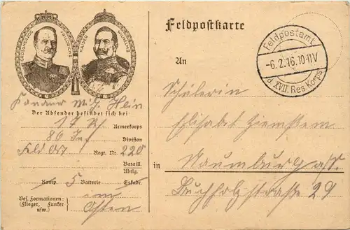 Grosserherzog Friedrich II - Kaiser Wilhelm II - Feldpost -246746