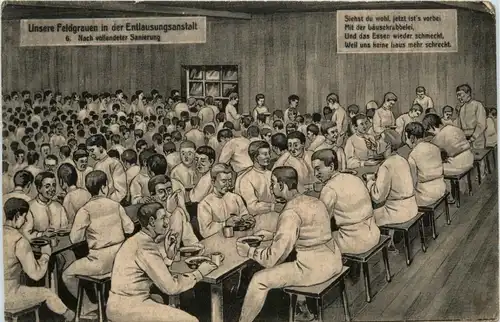 Unsere Feldgrauen in der Entlausungsanstalt -246708