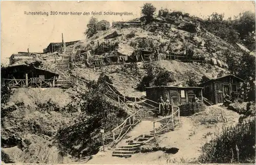 Ruhestellung hinter dem feindl. Schützengraben - Feldpost -246868