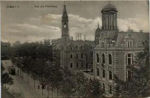 Zittau - Post mit Töpferberg -247976