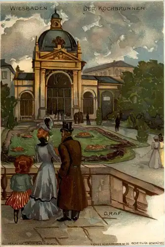 Wiesbaden - Kochbrunnen - Litho -247358