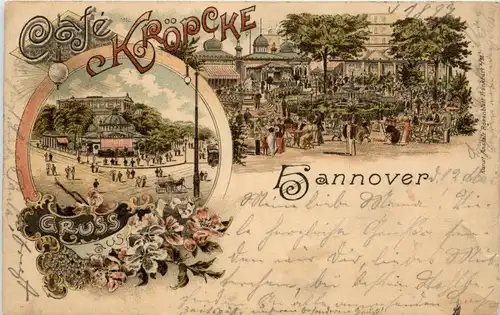 Gruss aus Hannover Cafe Kröpcke - Litho -248074