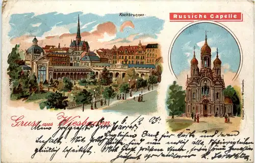 Gruss aus Wiesbaden - Litho -248652