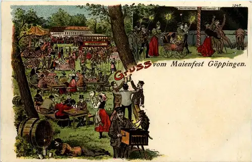 Gruss vom Maienfest Göppingen - Litho -247600