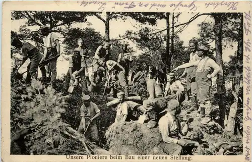 Pioniere beim Bau einer neuen Stellung - Feldpost -248676