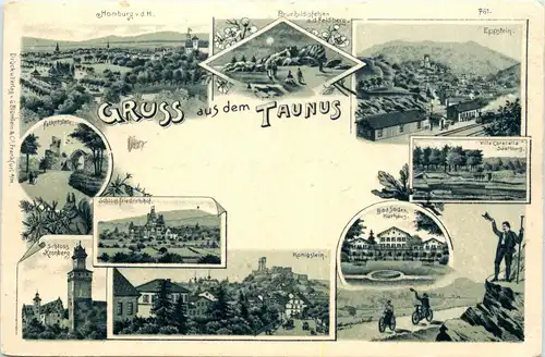 Gruss aus dem Taunus - Litho - Eppstein - Homburg -248164