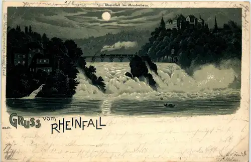 Gruss vom Rheinfall - Litho -248506