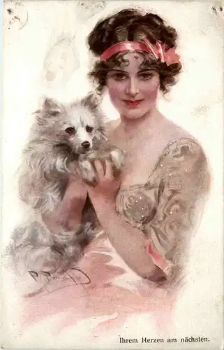 Woman with dog -249860