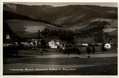 Mürzzuschlag/Steiermark - Langenwang im Mürztal, Rathaus und Hauptschule -308772