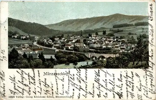 Mürzzuschlag/Steiermark - Mürzzuschlag - Blick gegen Bahnhof u. Schneealpe -309408