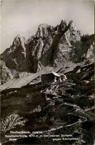 Maruazell/Steiermark - Hochschwab, Voisthalerhütte , in der oberen Dullwitz gegen Edelspitzen -308364