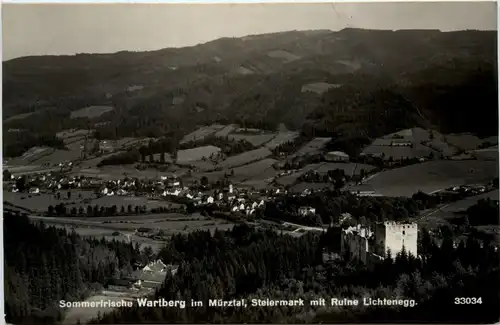 Mürzzuschlag/Steiermark - Sommerfrische Wartberg im Mürztal, mit Ruine Lichtenegg -308838