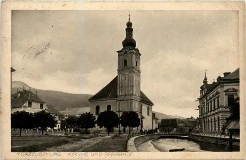 Mürzzuschlag/Steiermark - Mürzzuschlag - Kirche und Pfarrhof -310252