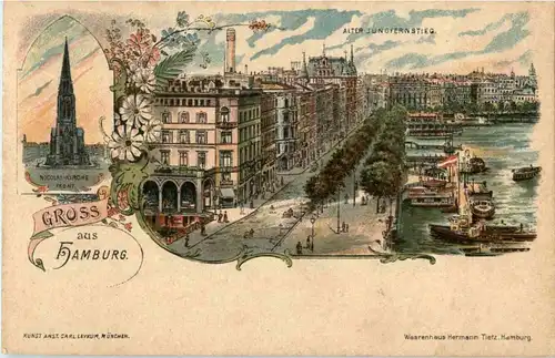 Gruss aus Hamburg - Litho -24020