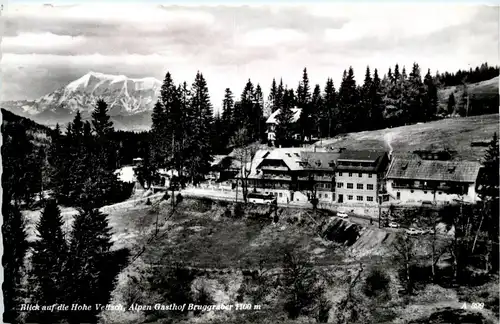 Mürzzuschlag/Steiermark - Blick auf die Hohe Veitsch, Alpengasthof Bruggraber -309832