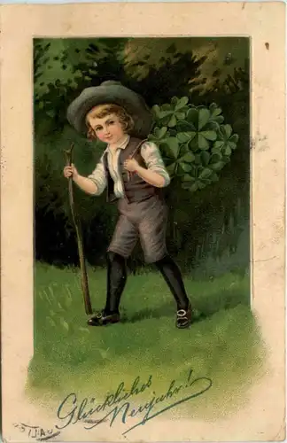 Neujahr - Kind mit Klee -26154