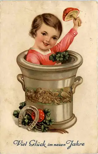 Neujahr - Kind in topf -26176