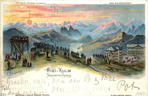 Rigi Kulm - Sonnenaufgang - Litho -268128