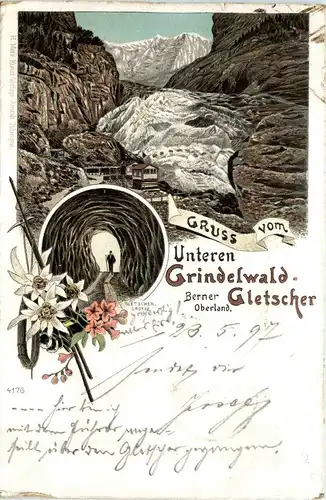 Gruss vom Unteren Grindelwald Gletscher - Litho -268394