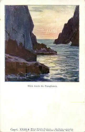 Capri - Blick durch die Faraglionen -269870