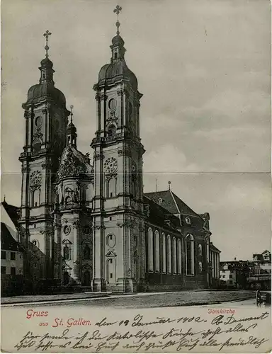 Gruss aus St. Gallen - Domkirche - Klappkarte -269832