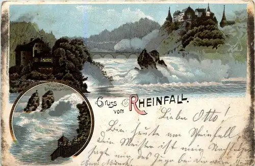 Gruss vom Rheinfall - Litho -268790