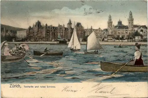 Zürich - Tonhalle und rotes Schloss - Nachporto -269310