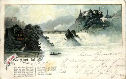 Gruss vom Rheinfall - Litho -268428