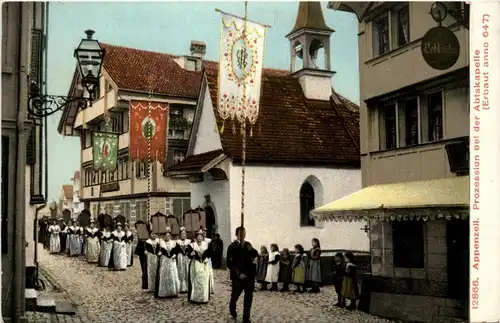 Appenzell - Prozession bei der Abtskirche -272054
