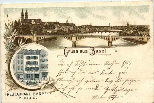 Gruss aus Basel - Restaurant Barbe - Litho -272276